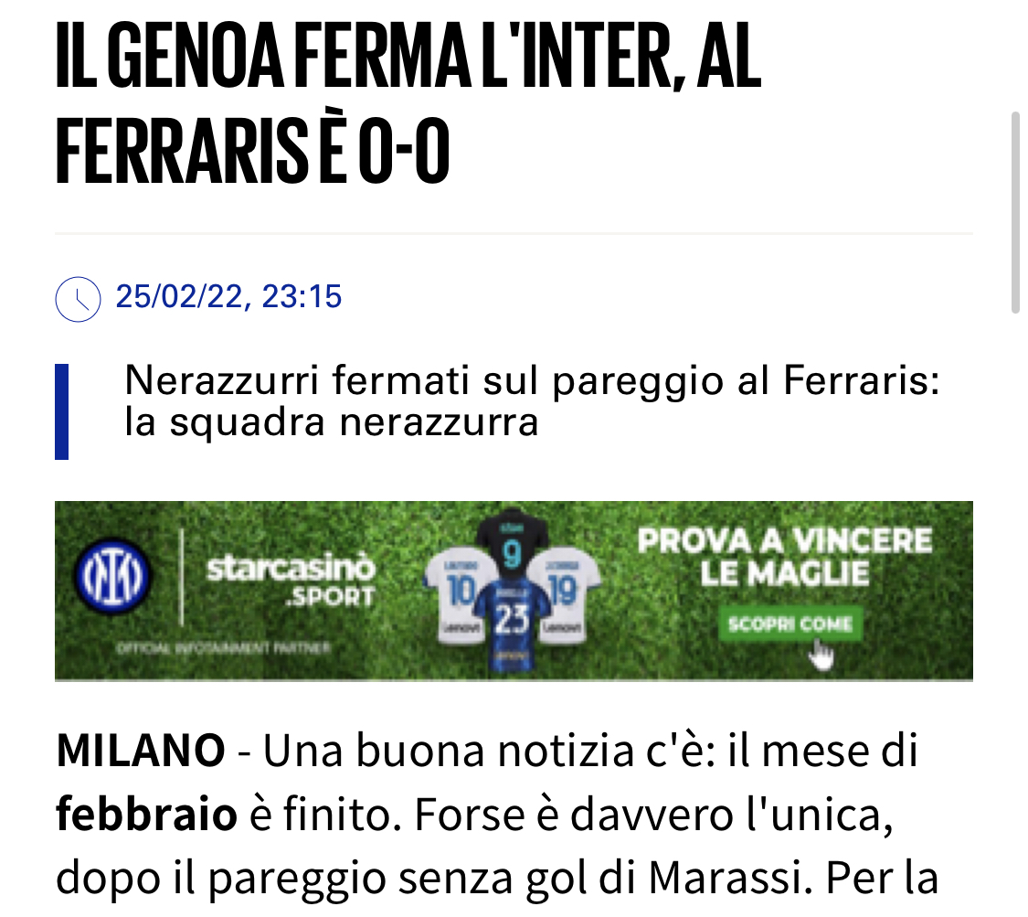 Genoa - Inter, dieci zero post - partita 1 Ranocchiate